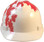 MSA V-Gard WHITE Shell Canadian Flag Hard Hats - Front View