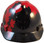 MSA V-Gard BLACK Shell Canadian Flag Hard Hats - Front View