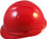 MSA Vangard II Helmet White with Ratchet Suspension Red - Left Side View