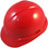MSA Vangard II Helmet White with Ratchet Suspension Red - Left Oblique View