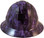 Purple Zombie Full Brim Style Hydro Dipped Hard Hats - Front View