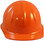 SkullBucket Aluminum Cap Style Hard Hats with Ratchet Suspensions - Hi Viz Orange - Front View