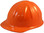 SkullBucket Aluminum Cap Style Hard Hats with Ratchet Suspensions - Hi Viz Orange - Oblique View