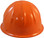SkullBucket Aluminum Cap Style Hard Hats with Ratchet Suspensions - Hi Viz Orange - Back View