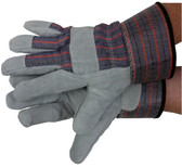Leather Work Gloves w/ Pile Lining & Safety Cuff Gloves front