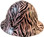 Zebra Hot Pink Hydro Dipped Hard Hats Full Brim Style - Front View