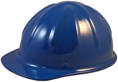 SkullBucket Aluminum Cap Style Hard Hats with Ratchet Suspensions - Blue - Oblique View