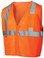 Pyramex Class 2 Self Extinguishing Mesh Hi-Vis Orange Safety Vests w/ Silver Stripes ~ Front View