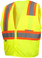 Pyramex Class 2 Hi-Vis Stripe Mesh Lime Safety Vests w/ Contrasting Stripes ~ Front View