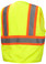 Pyramex Class 2 Hi-Vis Stripe Mesh Lime Safety Vests w/ Contrasting Stripes ~ Back View