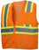 Pyramex Class 2 Hi-Vis Mesh Orange Safety Vests w/ Contrasting Stripes ~ Front View