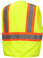 Pyramex Class 2 Self Extinguishing Hi-Vis Mesh Lime Safety Vests w/ Contrasting Stripes ~ Back View