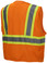 Pyramex Class 2 Self Extinguishing Hi-Vis Mesh Orange Safety Vests w/ Contrasting Stripes ~ Back View