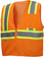 Pyramex Class 2 Self Extinguishing Hi-Vis Mesh Orange Safety Vests w/ Contrasting Stripes ~ Front View