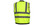 Pyramex Class 2 Hi-Vis Lime Safety Vests with Black Trim and 8 Pockets ~ Back view