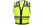 Pyramex Class 2 Hi-Vis Lime Safety Vests with Black Trim and 8 Pockets ~ Front View