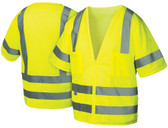 Pyramex Class 3 Hi-Vis Mesh Lime Safety Vests w/ Silver Stripes
