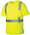 Pyramex Class 2 Hi-Vis Lime T-Shirts, 1 Pocket w/ Silver Stripes ~ Front View