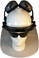 MSA V-Gard Cap Style hard hat with Clear Faceshield, Hard Hat Attachment, and Earmuff - White earmuffs up