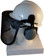 MSA V-Gard Cap Style hard hat with Smoke Mesh Faceshield, Hard Hat Attachment, and Earmuff - White hard hat- right