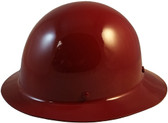 MSA Skullgard Full Brim Hard Hat with FasTrac III Ratchet Suspension - Maroon  - Oblique View