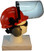 MSA V-Gard Cap Style hard hat with Clear Faceshield, Hard Hat Attachment, and Earmuff - Orange Right Side Up Position