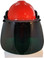 MSA V-Gard Cap Style hard hat with Clear Face shield, Hard Hat Attachment, and Earmuff - Orange Front View Faceshield Down
