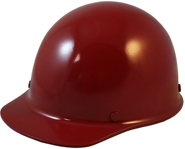 MSA Skullgard (SMALL SIZE) Cap Style Hard Hats with Ratchet Suspension - Maroon - Oblique View