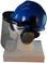 MSA V-Gard Cap Style hard hat with Clear Faceshield, Hard Hat Attachment, and Earmuff - Left Side