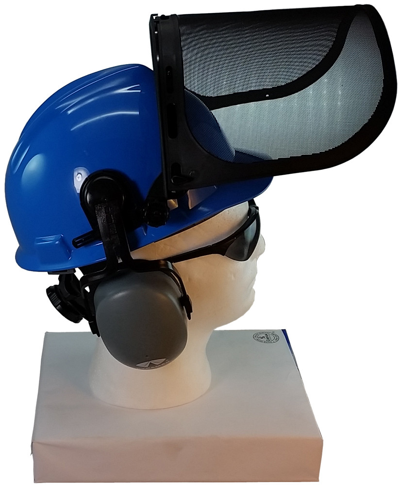 mesh face shield for hard hat