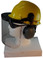 MSA V-Gard Cap Style hard hat with Polycarbonate Clear Faceshield, Hard Hat Attachment, and Earmuff - Yellow 
