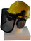 MSA V-Gard Cap Style hard hat with Smoke Mesh Faceshield, Hard Hat Attachment, and Earmuff - Yellow  - Left Side