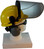 MSA V-Gard Cap Style hard hat with Pyramex Polycarbonate Clear Faceshield with Aluminum Bound Edges - Yellow - Up Position