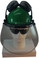 MSA V-Gard Cap Style hard hat with Pyramex Polycarbonate Clear Faceshield with Aluminum Bound Edges - Green - Front View Earmuffs Up