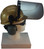 MSA V-Gard Cap Style hard hat with Clear Faceshield, Hard Hat Attachment, and Earmuff - Gold - Up Position