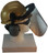 MSA V-Gard Cap Style hard hat with Clear Faceshield, Hard Hat Attachment, and Earmuff - Gold - Partway Up Position