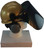 MSA V-Gard Cap Style hard hat with Dark Green Faceshield, Hard Hat Attachment, and Earmuff - Gold - Partway Up Position