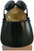 MSA V-Gard Cap Style hard hat with Dark Green Faceshield, Hard Hat Attachment, and Earmuff - Gold
 - Front View Earmuffs Up