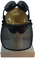 MSA V-Gard Cap Style hard hat with Smoke Mesh Faceshield, Hard Hat Attachment, and Earmuff - Gold - Front View Earmuffs Up