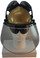 MSA V-Gard Cap Style hard hat with Pyramex Polycarbonate Clear Faceshield with Aluminum Bound Edges - Gold - Front View Earmuffs Up