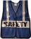 Dark Blue Soft Mesh Vests Printed Safety with Silver Stripes - Front View