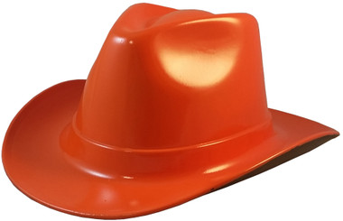 Occunomix Western Cowboy Hard Hats ~  Hi Viz Orange - Oblique View