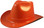 Occunomix Western Cowboy Hard Hats ~  Hi Viz Orange - Oblique View