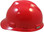 MSA Cap Style Large Jumbo Hard Hats with Fas-Trac Suspensions Red - Left Side View