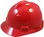 MSA Cap Style Large Jumbo Hard Hats with Fas-Trac Suspensions Red - Oblique View