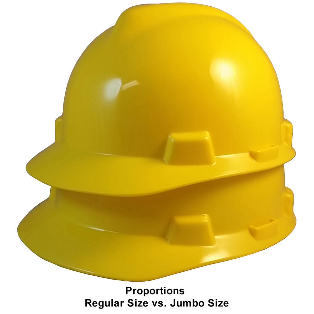MSA Large JUMBO Cap Style Hard Hat with Fas Trac Suspension Yellow