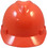 MSA Cap Style Large Jumbo Hard Hats with Fas-Trac Suspensions Hi Viz Orange  - Front View