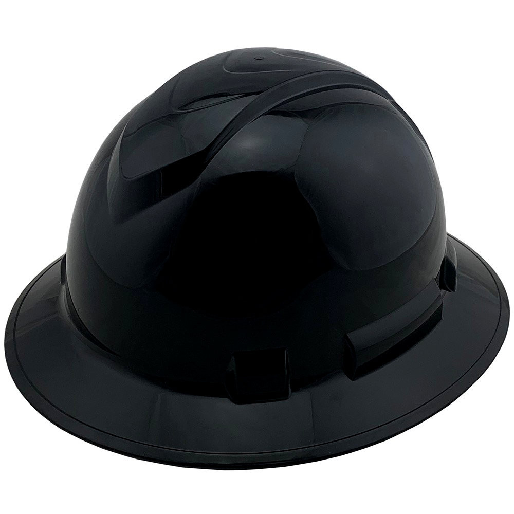 Pyramex Full Brim RIDGELINE Hard Hat Black 4 Point Suspensions