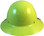 Actual Carbon Fiber Hard Hat - Full Brim High Vision Lime - Back View