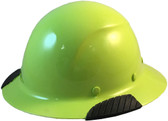 Actual Carbon Fiber Hard Hat - Full Brim High Vision Lime - Oblique View